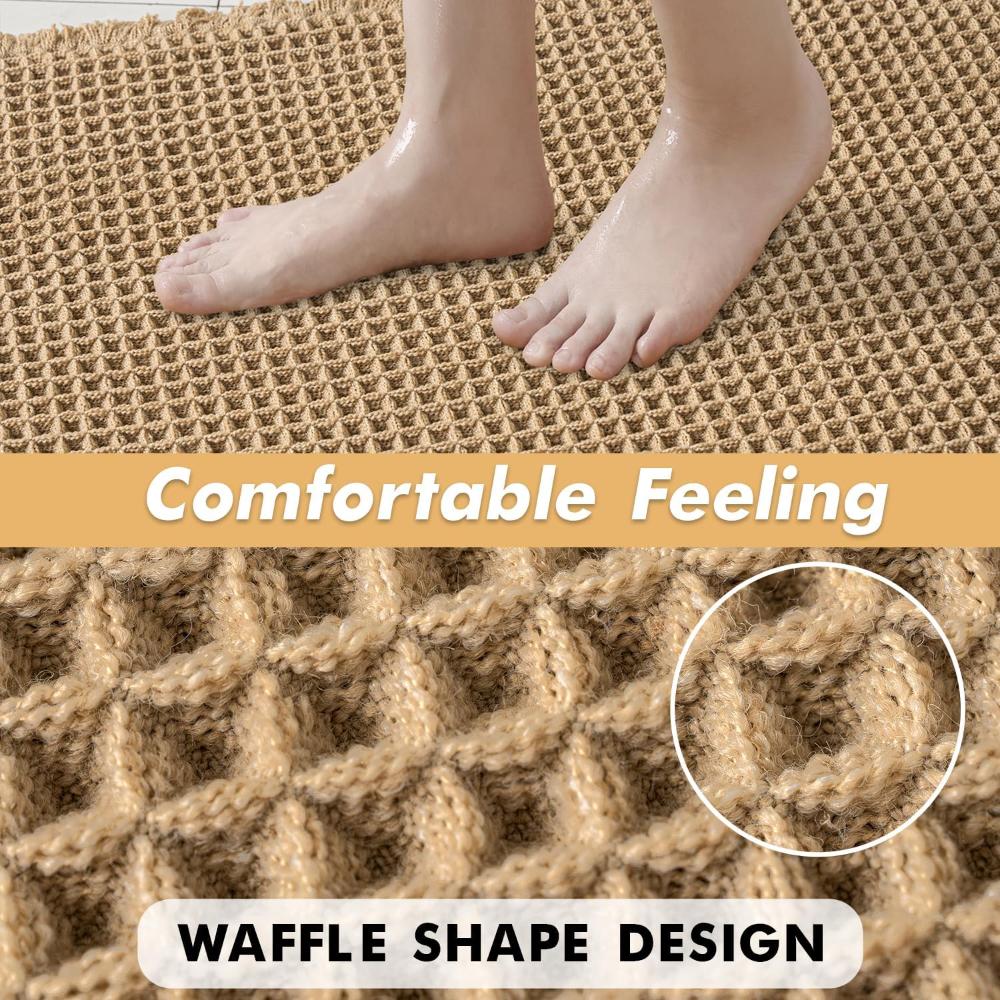 Ultra-Absorbent Waffle Bath Mat for Soft Comfort