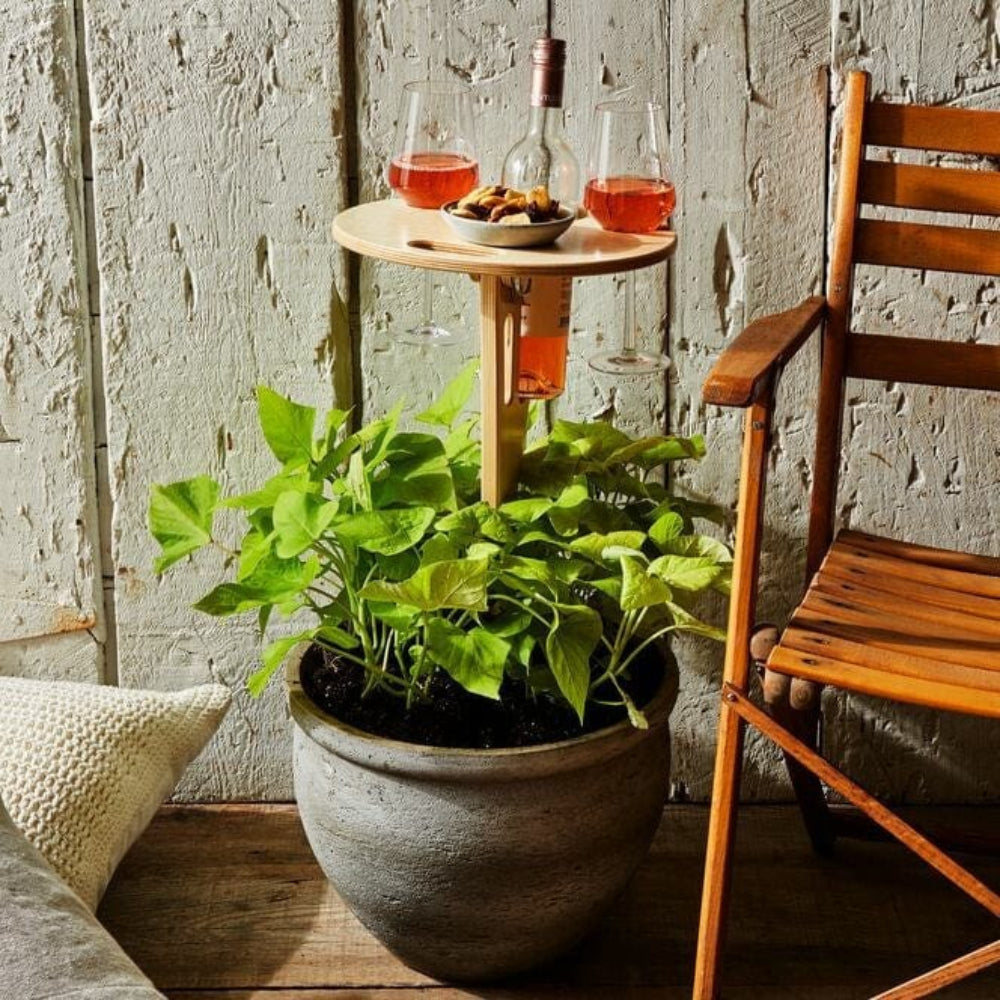 VinoNest Picnic Table – Portable Outdoor Wine Table with Glass & Bottle Holder