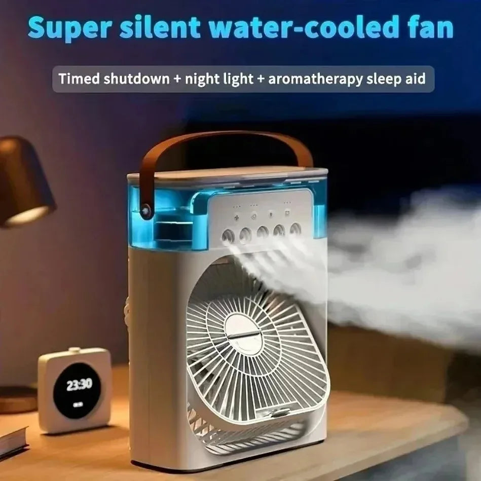 3-in-1 Portable Air Cooler Fan – LED Night Light, Humidifier & Air Conditioner for Home & Office