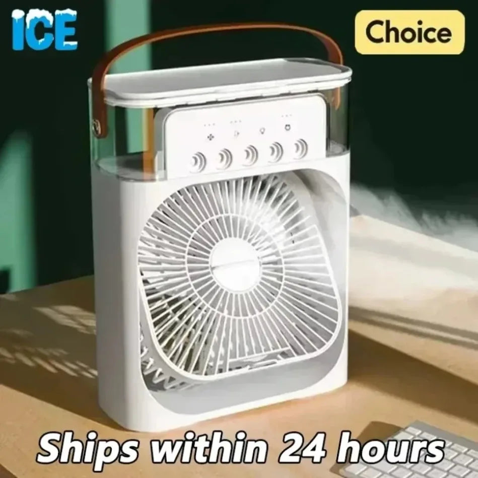 3-in-1 Portable Air Cooler Fan – LED Night Light, Humidifier & Air Conditioner for Home & Office