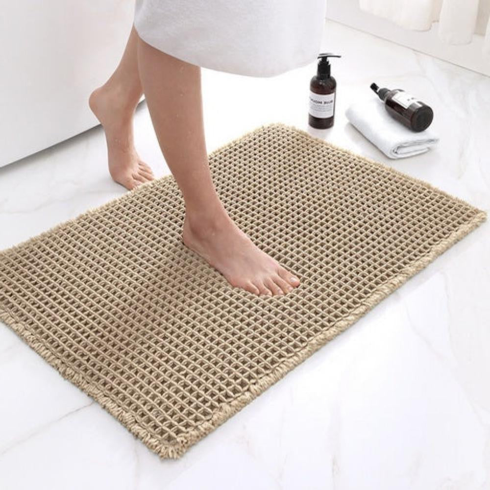 Ultra-Absorbent Waffle Bath Mat for Soft Comfort