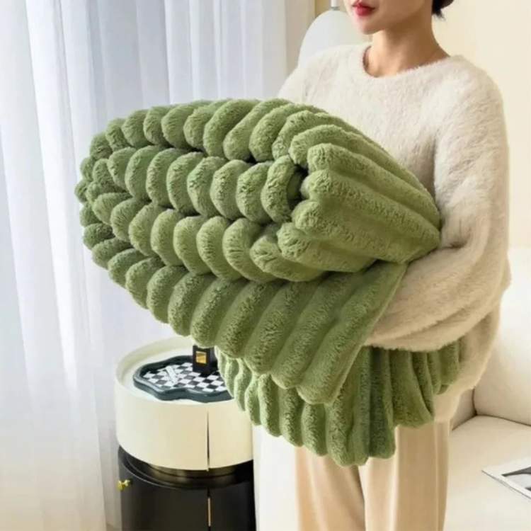 CloudStripe Faux Fur Weighted Blanket - Blanket - Wild Eye Vision