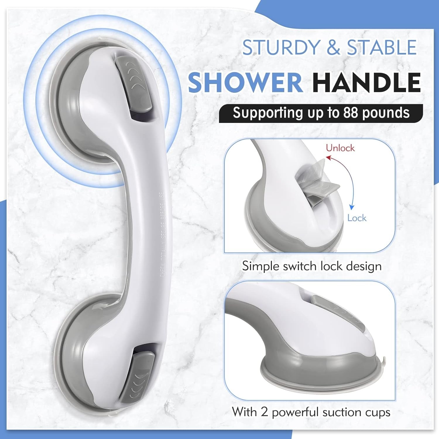 Non-Slip Bathroom Grab Bar for Instant Safety