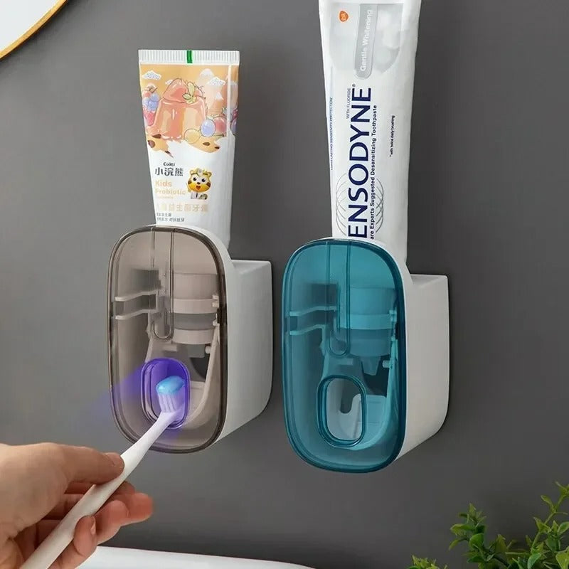 EasySqueeze Automatic Toothpaste Dispenser & Toothbrush Holder