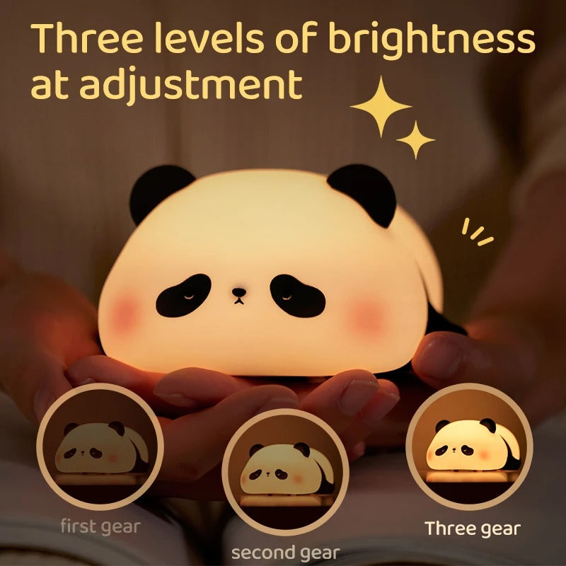 Panda LED Night Light Cute Silicone Touch Night Lamp