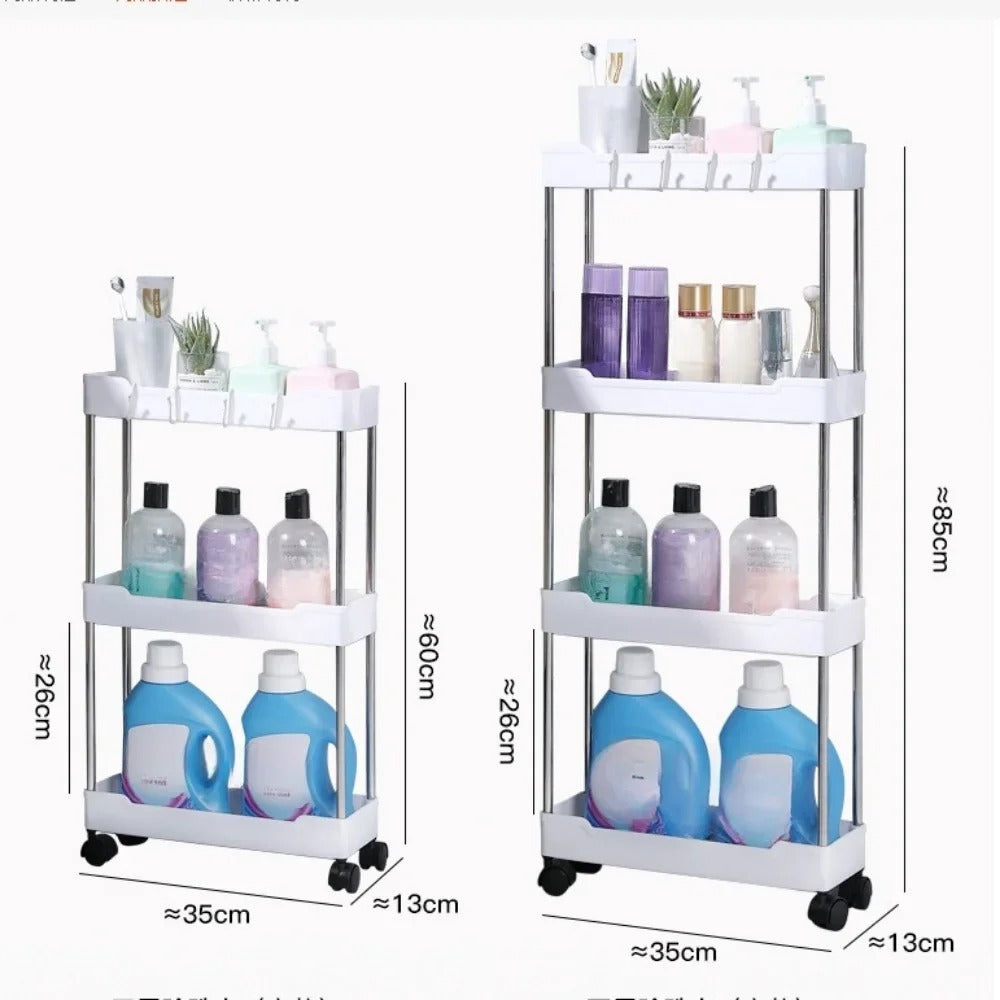 Push Trolley Shelf Multi-Layer Bathroom & Kitchen Storage