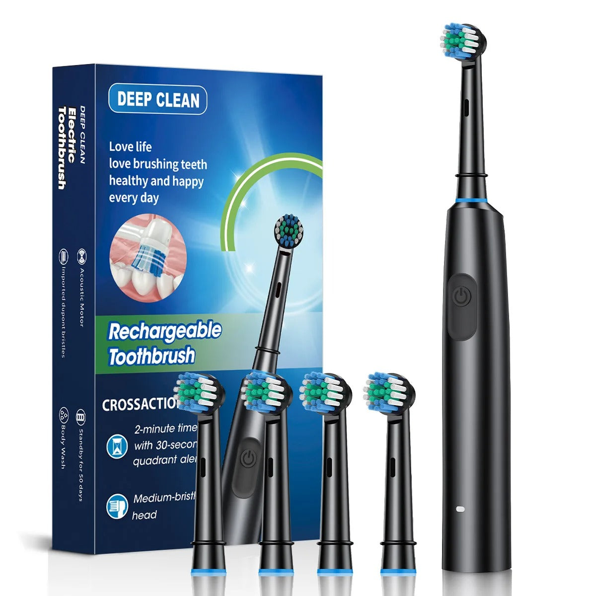 Electric Toothbrush with Rotary Cleaning