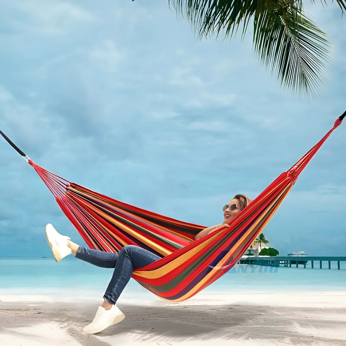 Breezora Canvas Hammock | Anti-Slip Design | Heavy-Duty Comfort Up to 200 kg