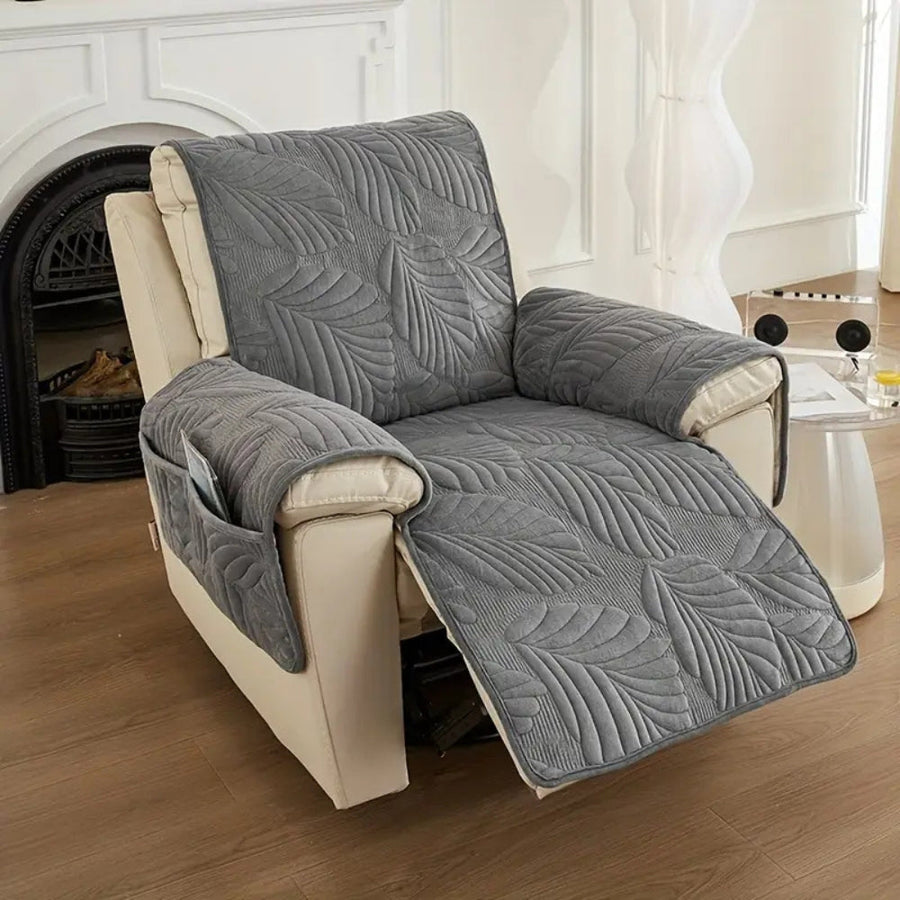 Leafora Recliner Chair Cover | Anti-Slip Leaf Pattern Protection