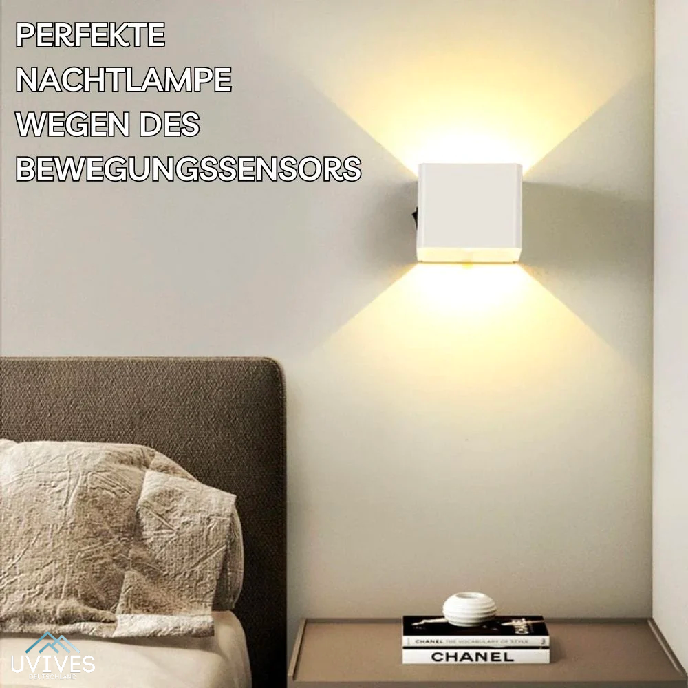 LuxeCube Glow – Wireless Luxury Wall Lamp with Motion Sensor & USB Rechargeable Design