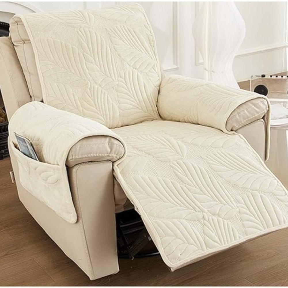 Leafora Recliner Chair Cover | Anti-Slip Leaf Pattern Protection