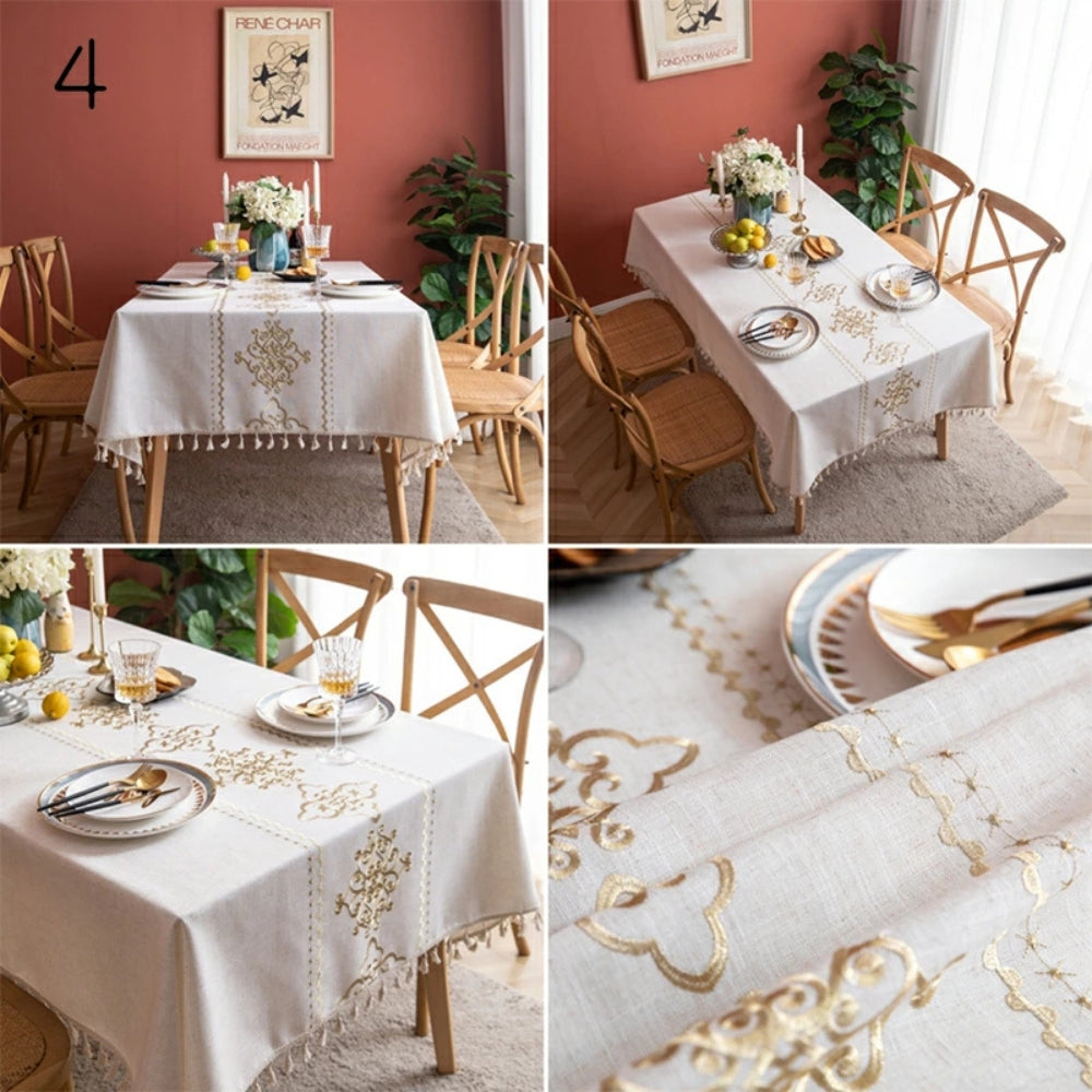 Sorella Luxe Embroidered Tablecloth – Elegant Dining