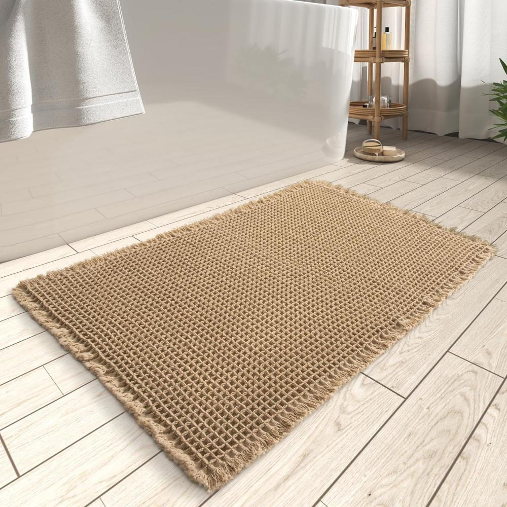 Ultra-Absorbent Waffle Bath Mat for Soft Comfort