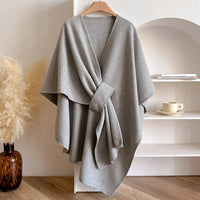 Aurelia Windproof Poncho Shawl Coat | Lightweight Luxury Layering