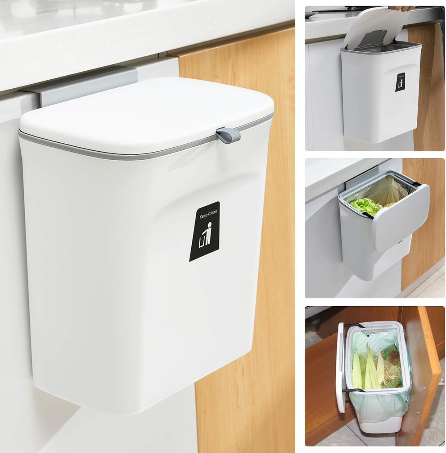 EcoRolla Flex 2.4 Gallon Kitchen Compost Bin for Counter Top or Under Sink