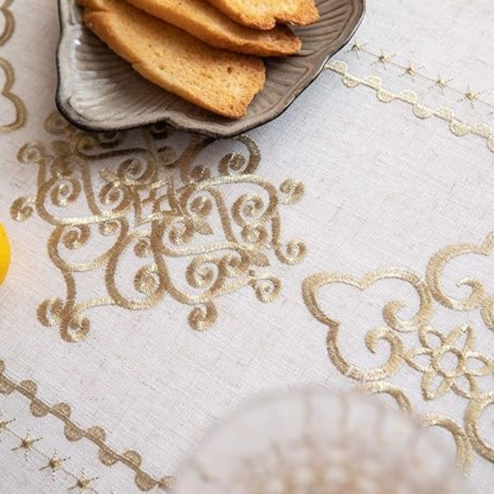 Sorella Luxe Embroidered Tablecloth – Elegant Dining