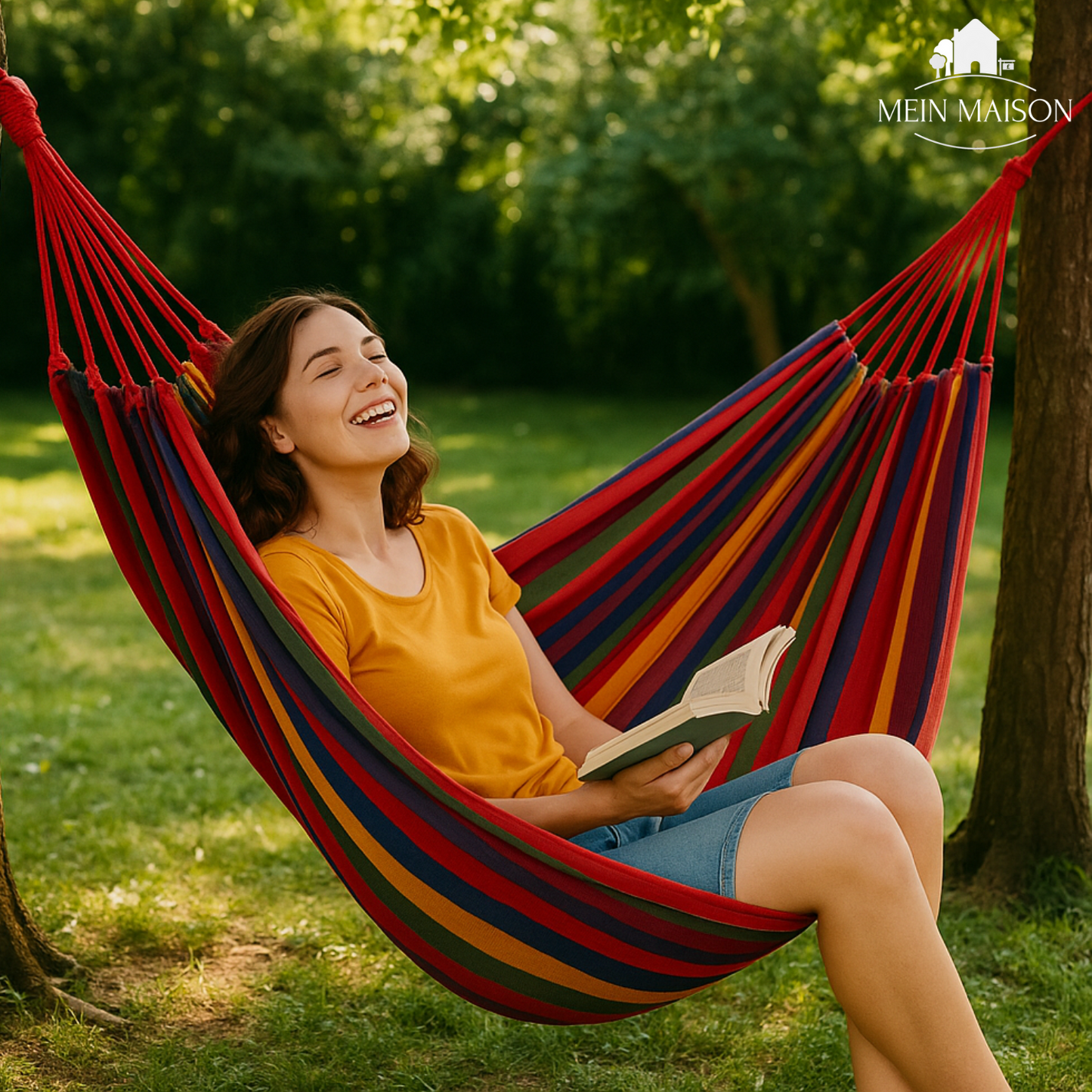 Breezora Canvas Hammock | Anti-Slip Design | Heavy-Duty Comfort Up to 200 kg