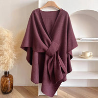 Aurelia Windproof Poncho Shawl Coat | Lightweight Luxury Layering