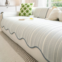 Veloura Herringbone Scallop Edge Sofa Cover