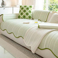 Veloura Herringbone Scallop Edge Sofa Cover