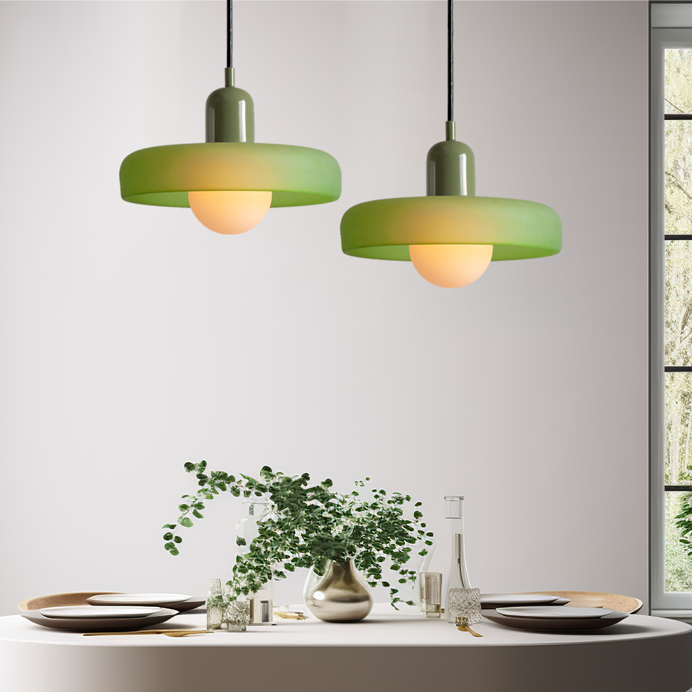 Bauhaus Pendelleuchte Aus Farbigem Glas