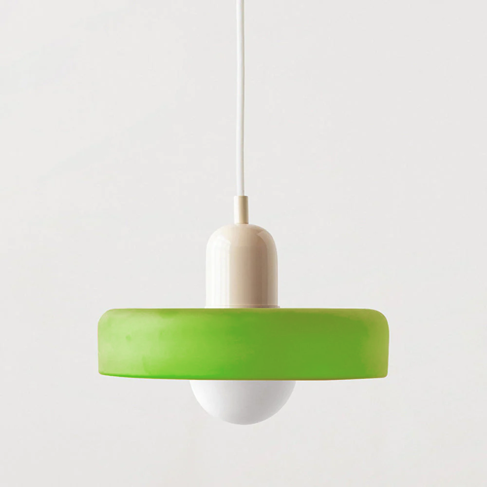 Bauhaus Pendelleuchte Aus Farbigem Glas