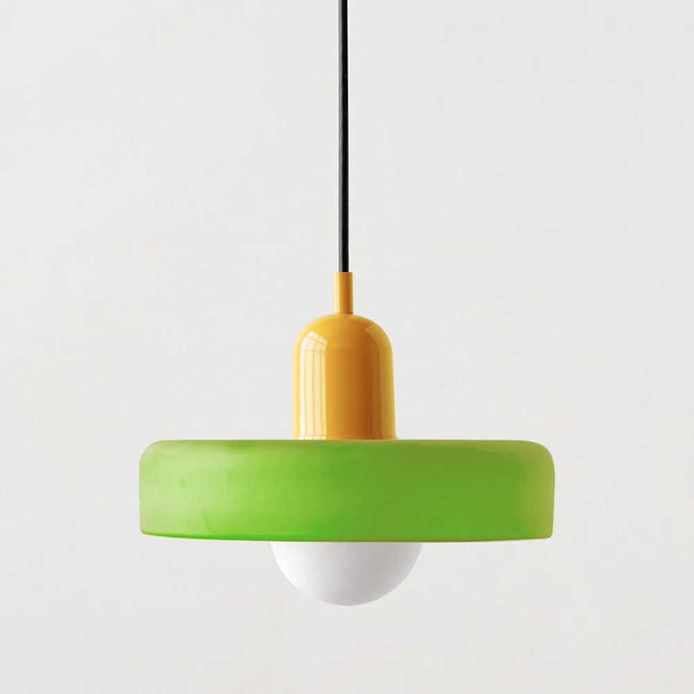 Bauhaus Pendelleuchte Aus Farbigem Glas