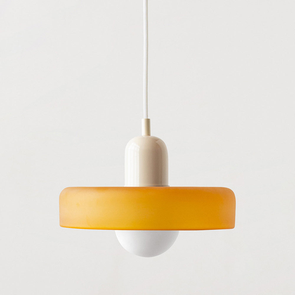 Bauhaus Pendelleuchte Aus Farbigem Glas