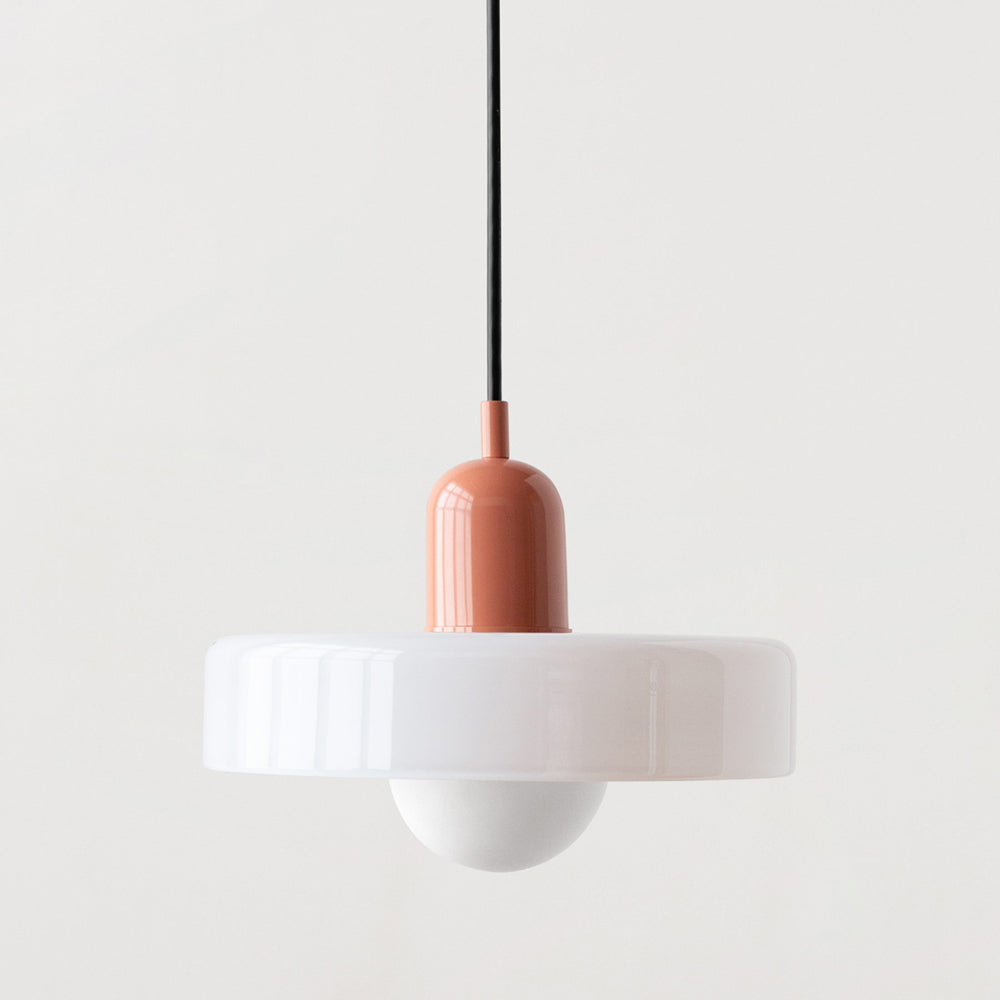 Bauhaus Pendelleuchte Aus Farbigem Glas