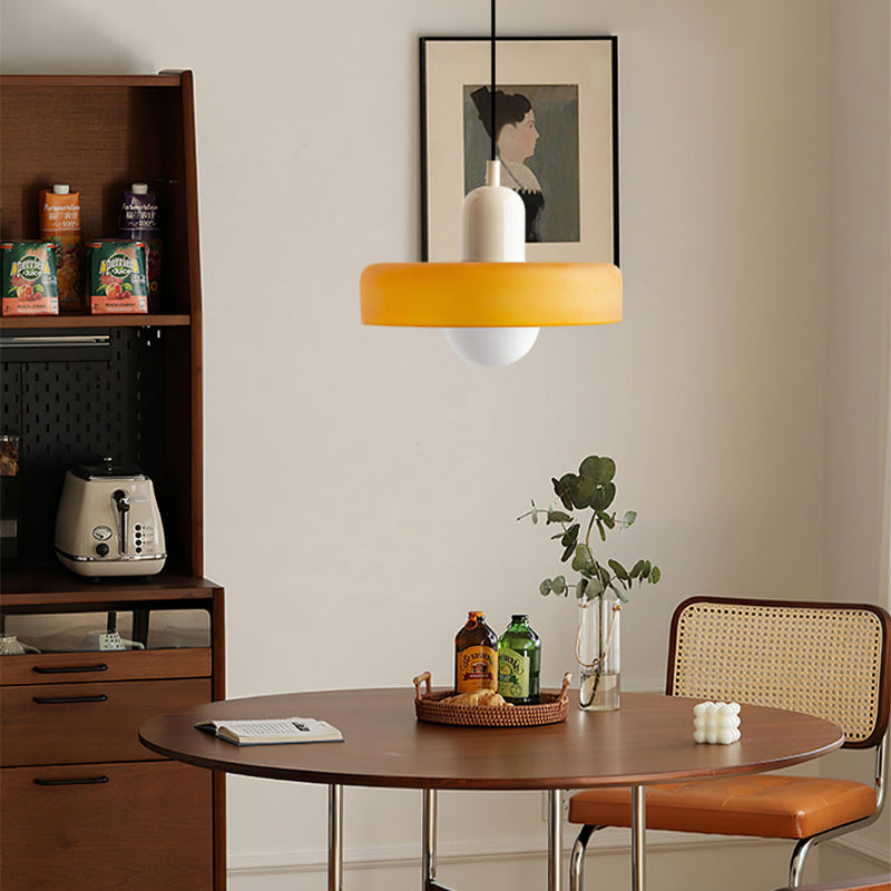 Bauhaus Pendelleuchte Aus Farbigem Glas
