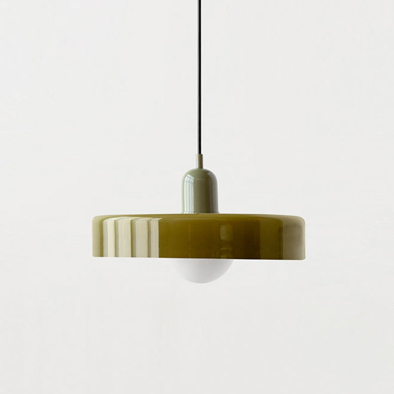 Bauhaus Pendelleuchte Aus Farbigem Glas