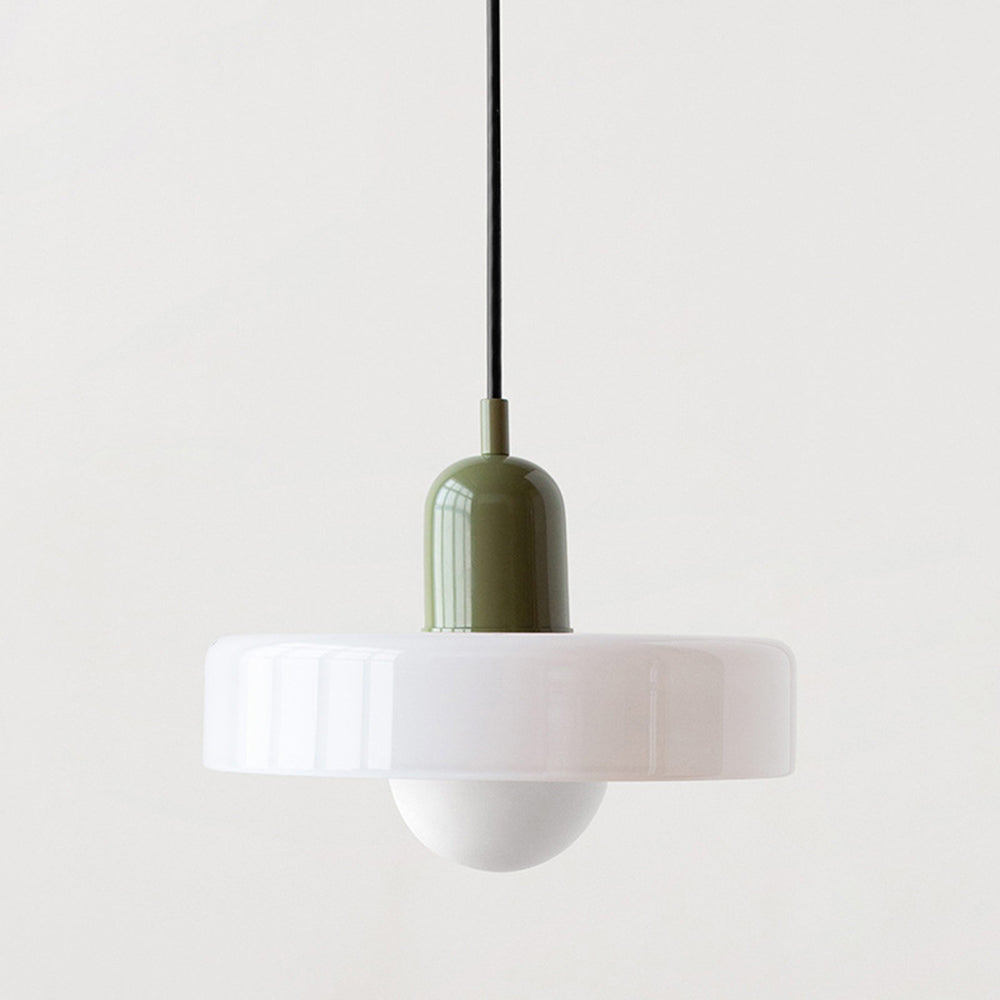 Bauhaus Pendelleuchte Aus Farbigem Glas