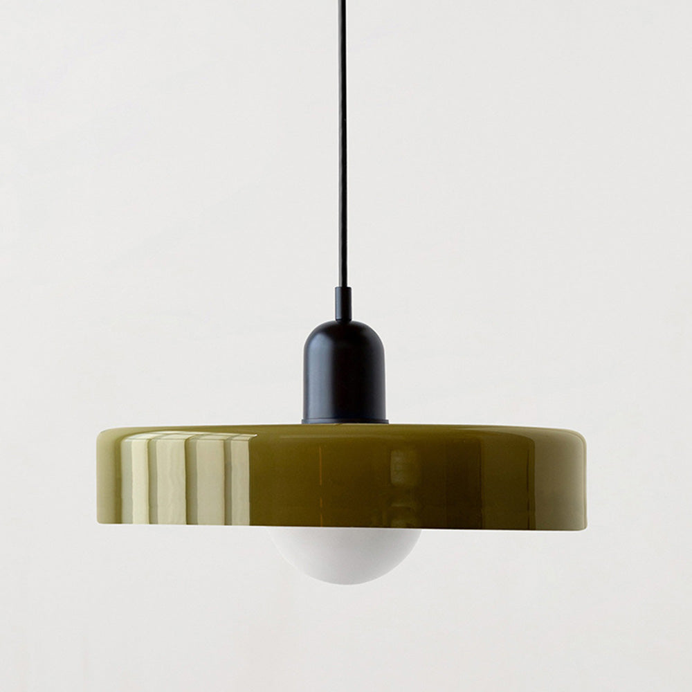 Bauhaus Pendelleuchte Aus Farbigem Glas
