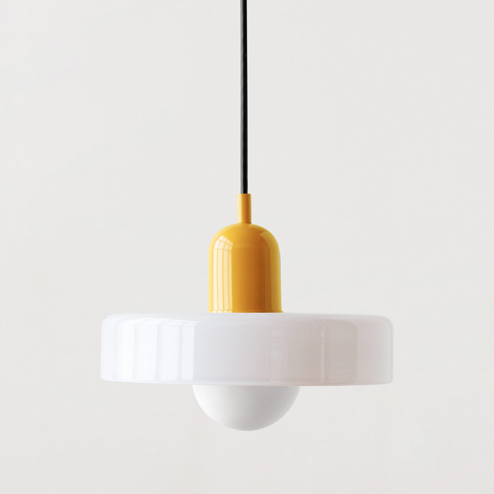 Bauhaus Pendelleuchte Aus Farbigem Glas