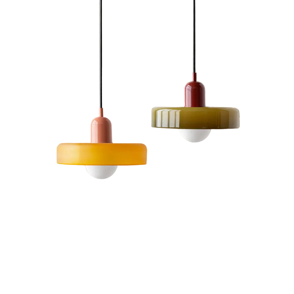 Bauhaus Pendelleuchte Aus Farbigem Glas