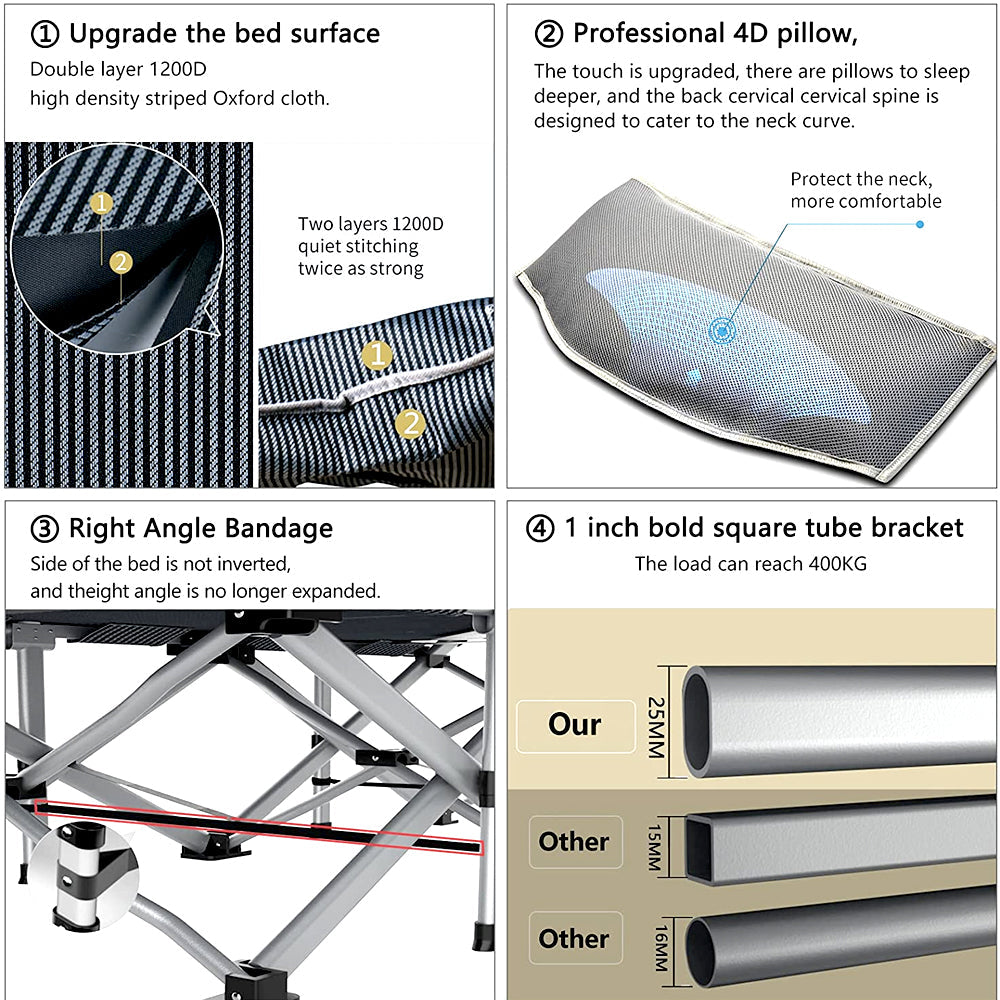 Camping Cots - Luxury Sleeping Cots Include Bed With Mattress - WarehousesChoice