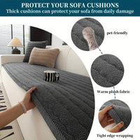 Plushora Thick Plush Sofa Cover | Soft, Non-Slip & Pet-Friendly Protection