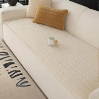 Plushora Thick Plush Sofa Cover | Soft, Non-Slip & Pet-Friendly Protection