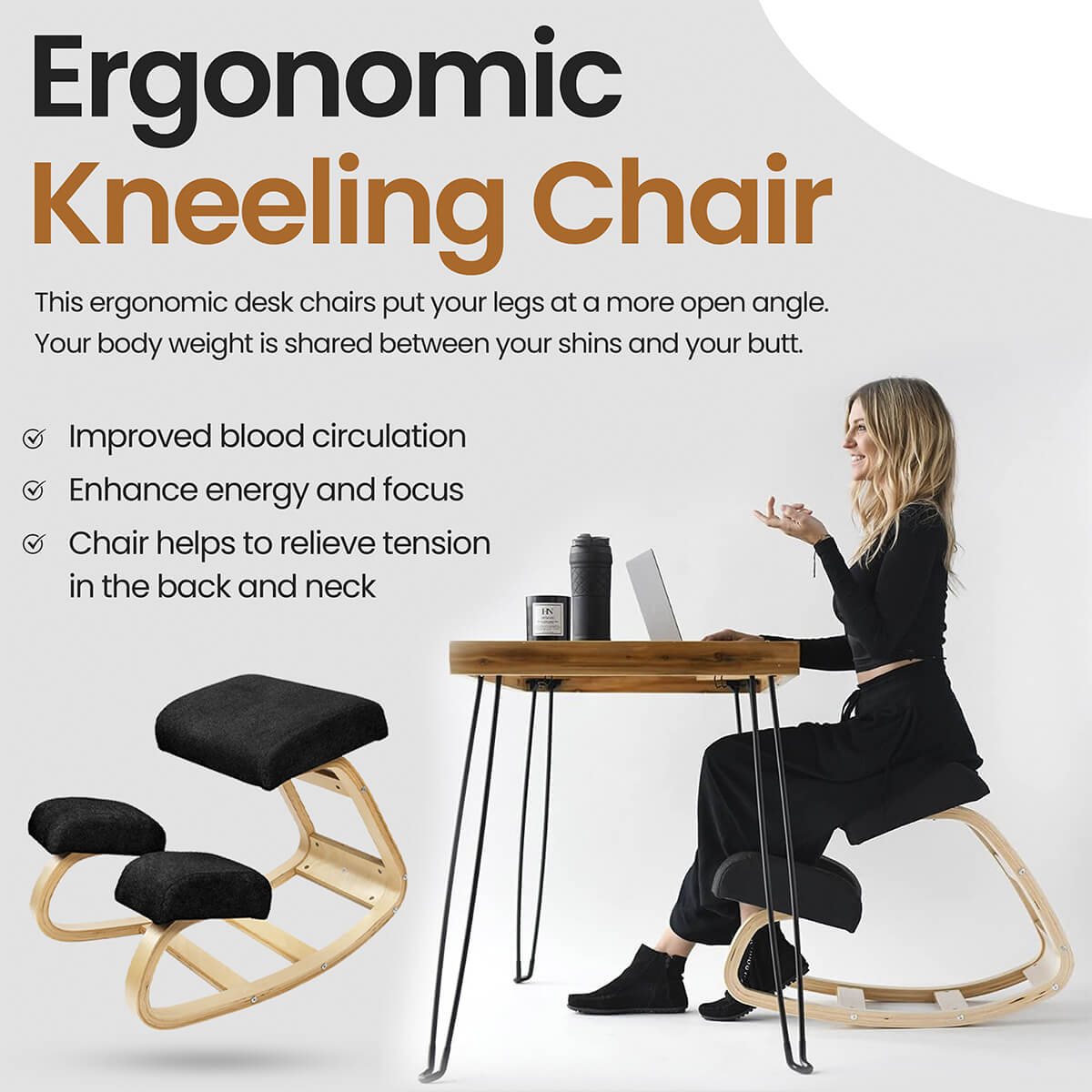 AlignEase Ergonomic Kneeling Chair