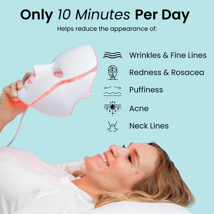RadiancePro Red Light Therapy Mask for Face & Neck – 7-Color Skin Rejuvenation System