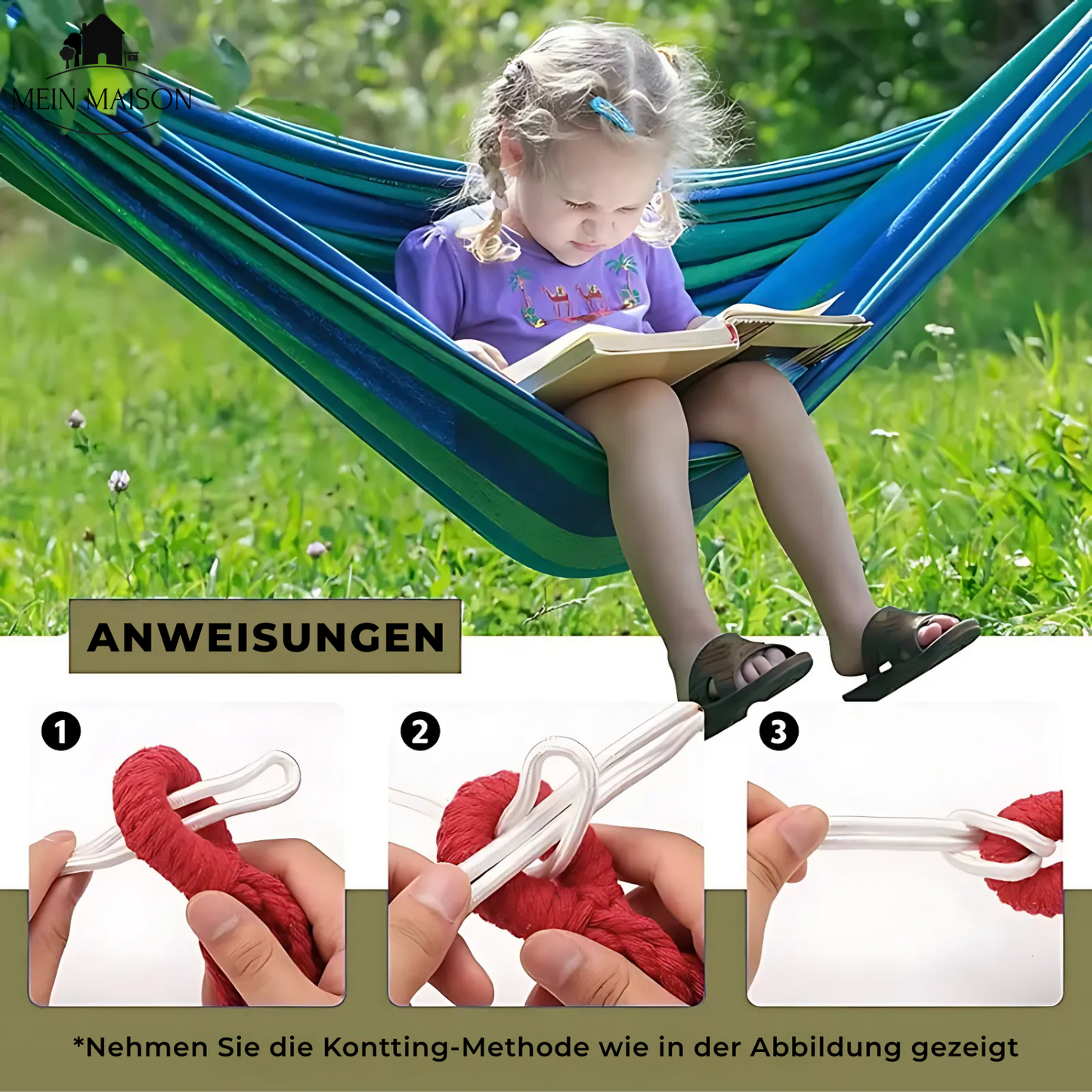 Breezora Canvas Hammock | Anti-Slip Design | Heavy-Duty Comfort Up to 200 kg