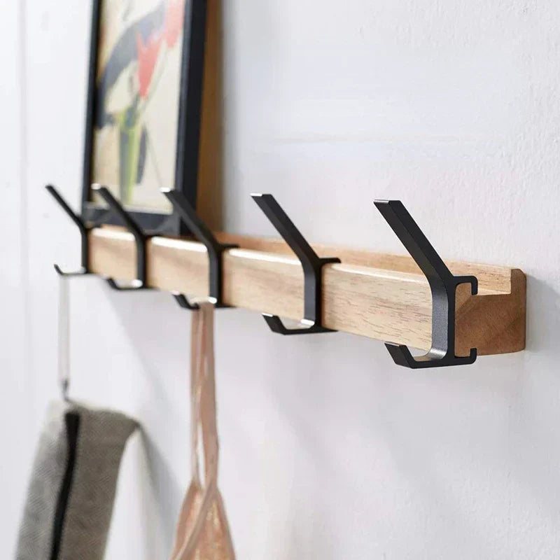 Nordaryn Wall Coat Rack with Movable Double Hooks