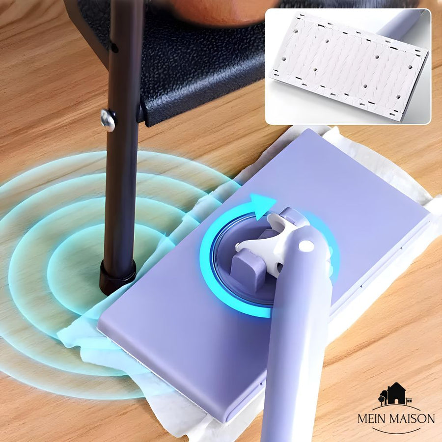 WipeTech Hygienic Cleaning Mop | Hands-Free Pad Change & 360° Flex Head