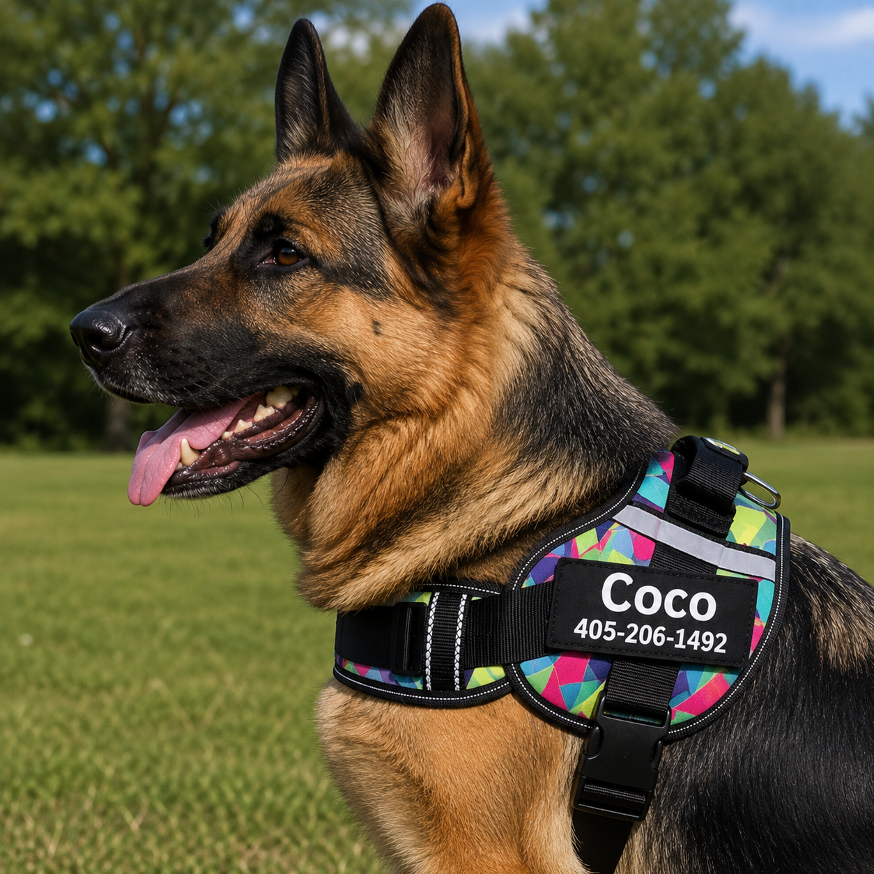 Personalized No Pull Dog Harness - Custom Printed Name