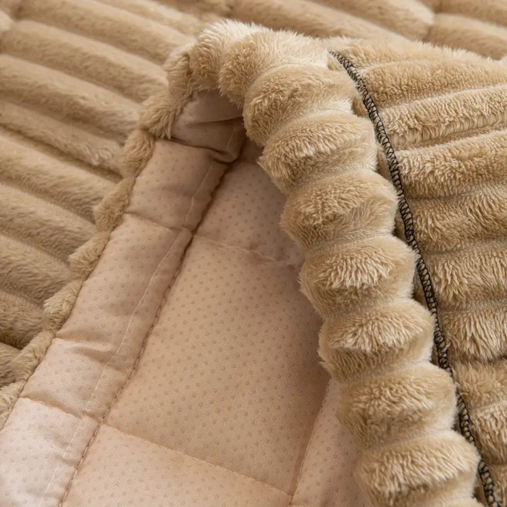 Luxora Plush Pleated Edges Sofa Cover