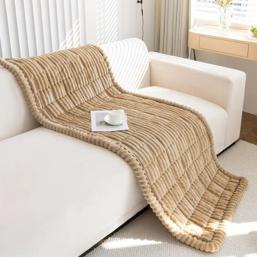 Luxora Plush Pleated Edges Sofa Cover
