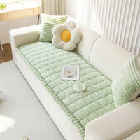 Plush Pleated Edges Sofa Cover