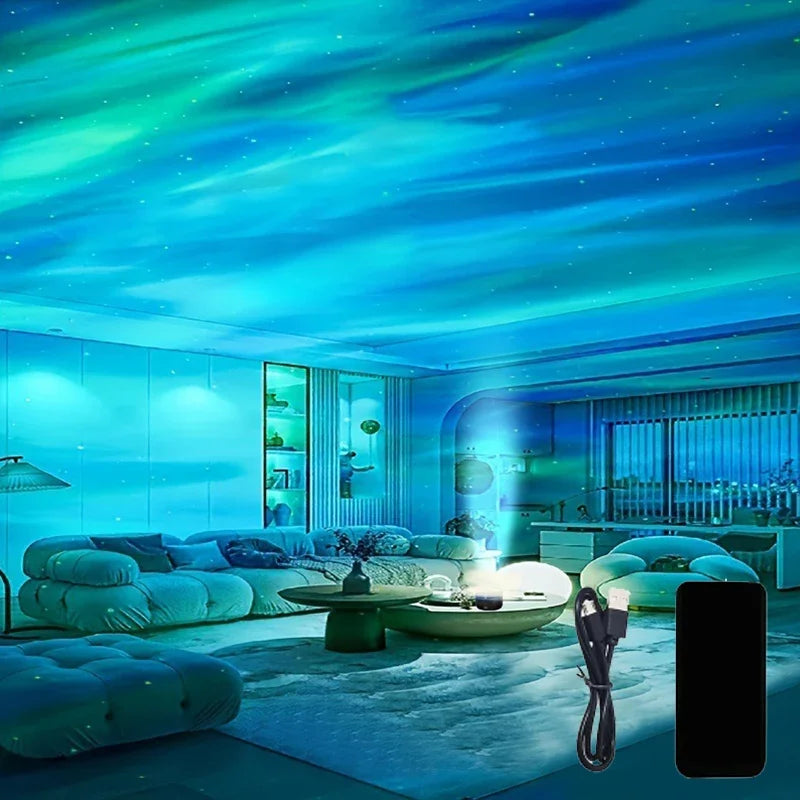 Aurorix Sky Projector | Music Synchronization & Remote Control | RGB Ambient Light | USB Rechargeable | 7.8 × 7.8 × 8.7 cm