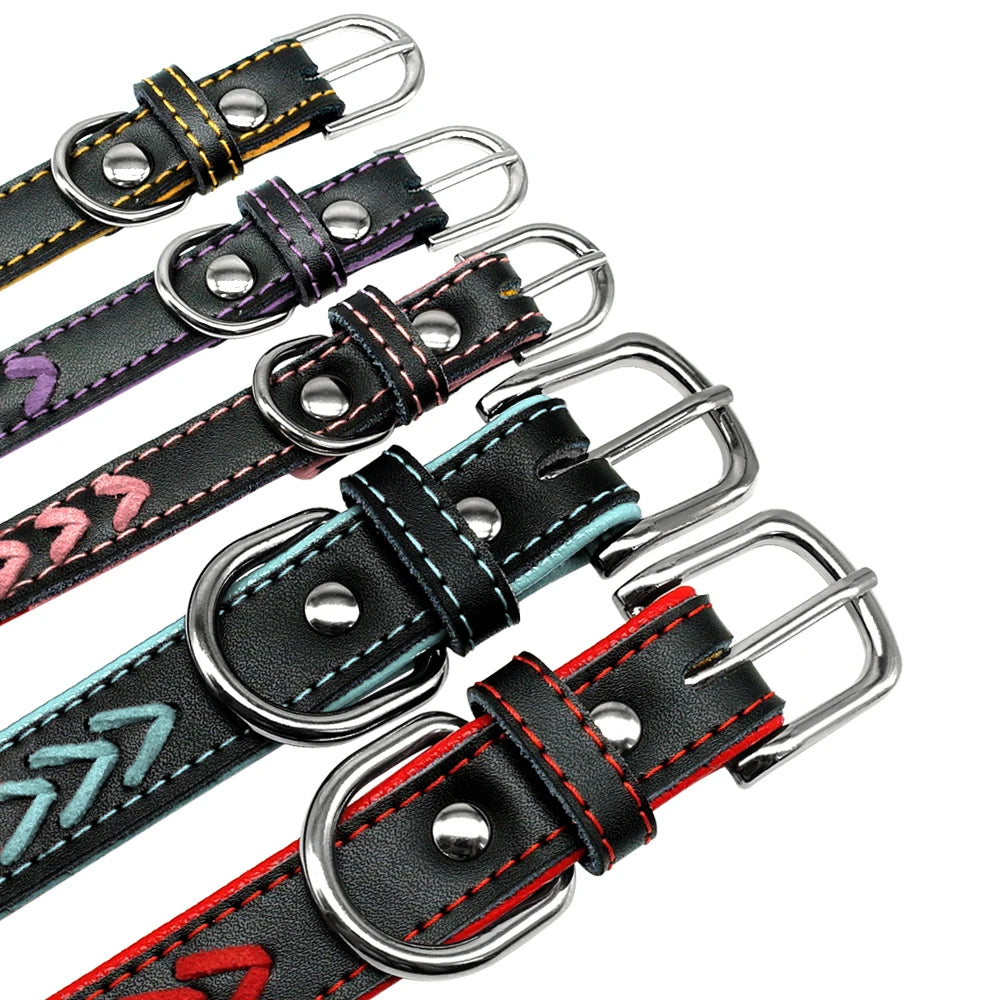 Personalized Pink & Black Dog Collar with Name & Phone Number