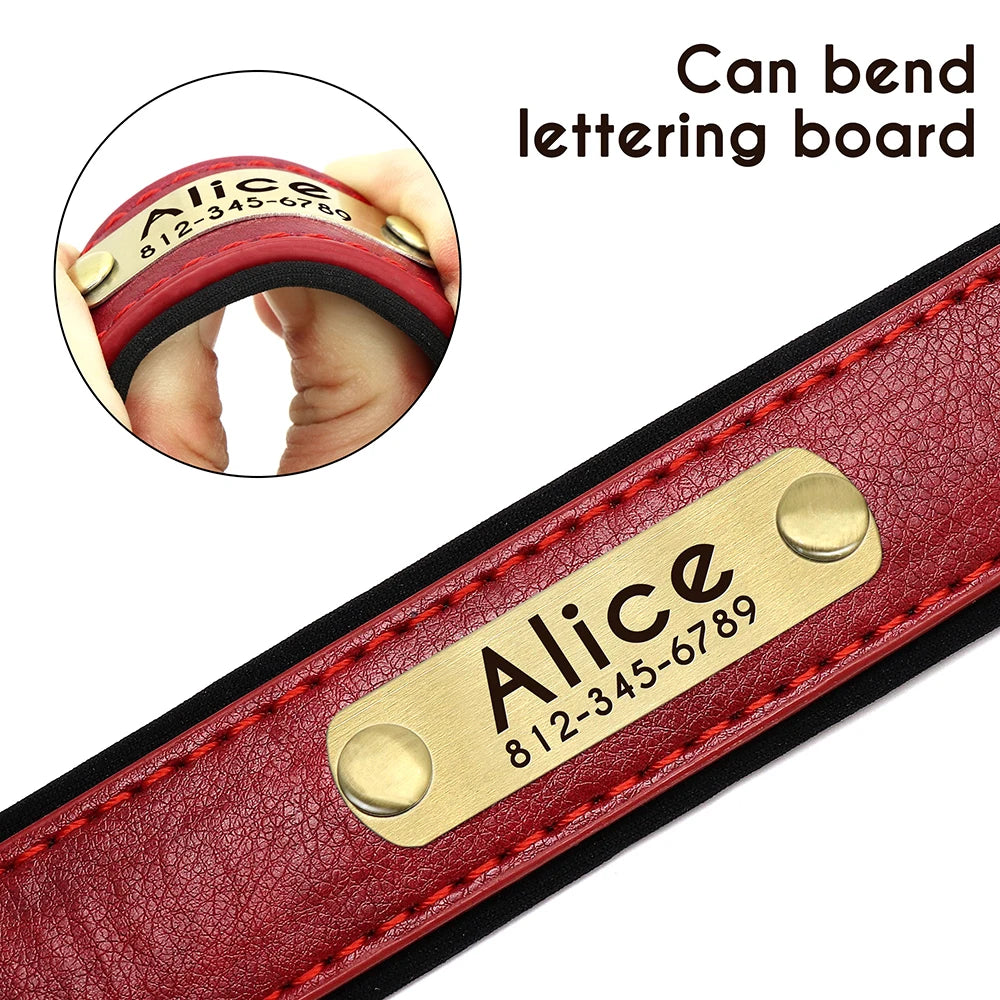 Personalized Leather Dog Collar & Leash Set